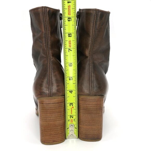 Vintage Y2K Candies Brown Square Toe Ankle Zip Platform Chunky Boots Women's 8M - Picture 4 of 8